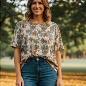 CST Sport Womens Plus Size 2X Blouse Short Sleeve Multicolor